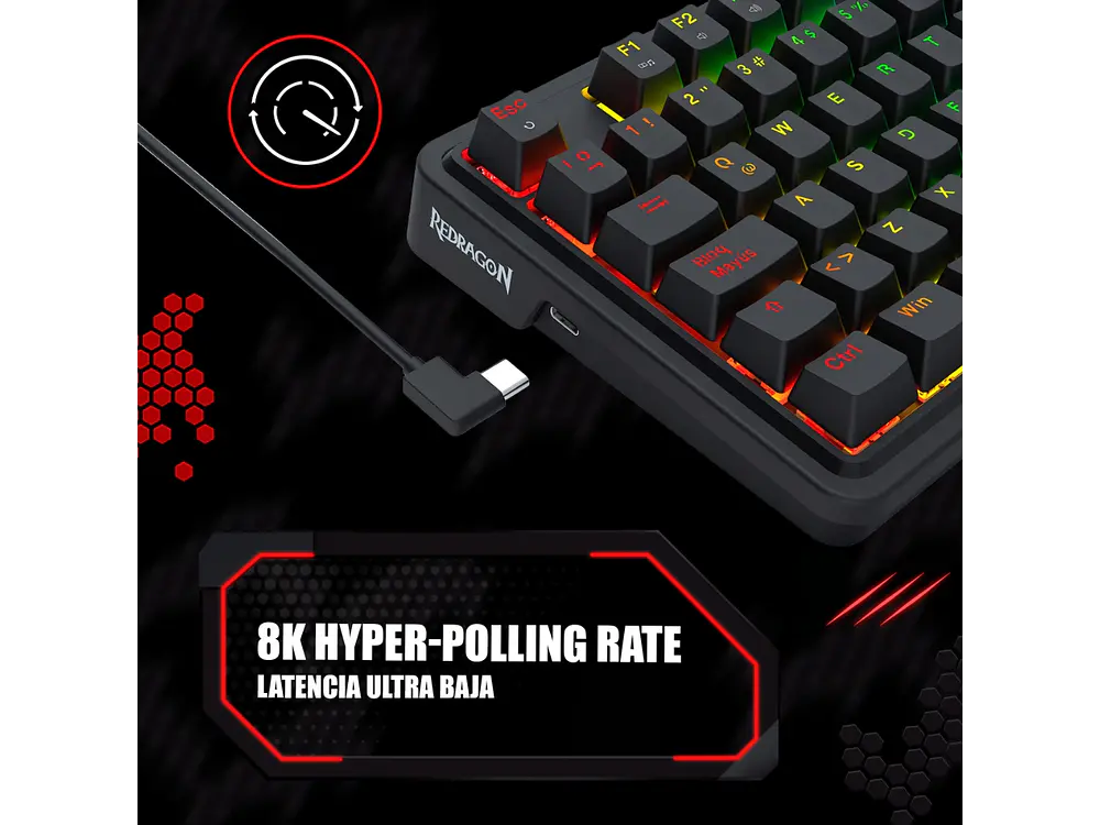Teclado Ucal K673RGB-M SP Magnetic Wired 11
