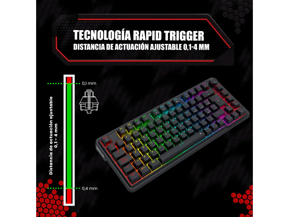 Teclado Ucal K673RGB-M SP Magnetic Wired 10