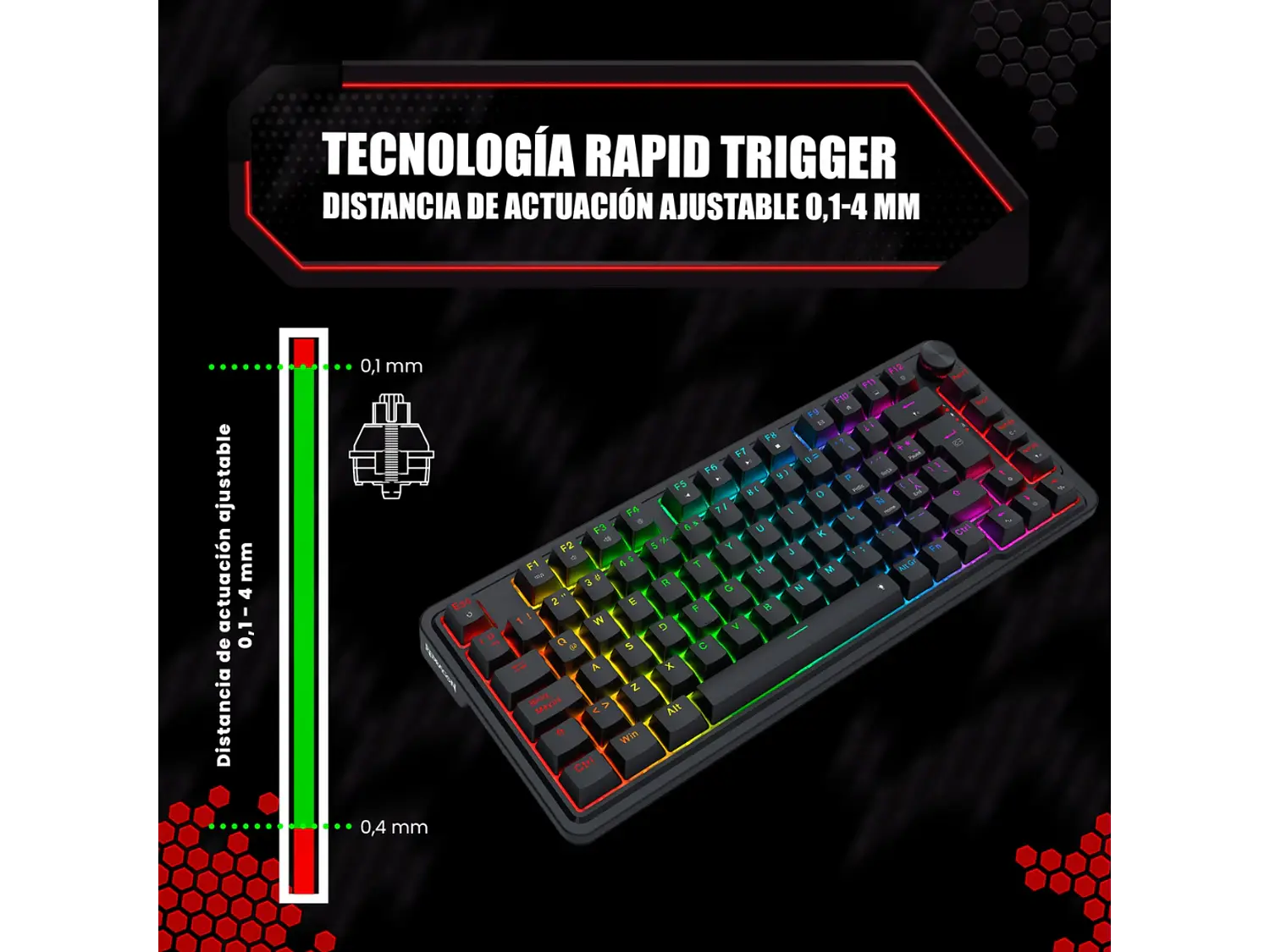 Teclado Ucal K673RGB-M SP Magnetic Wired 10