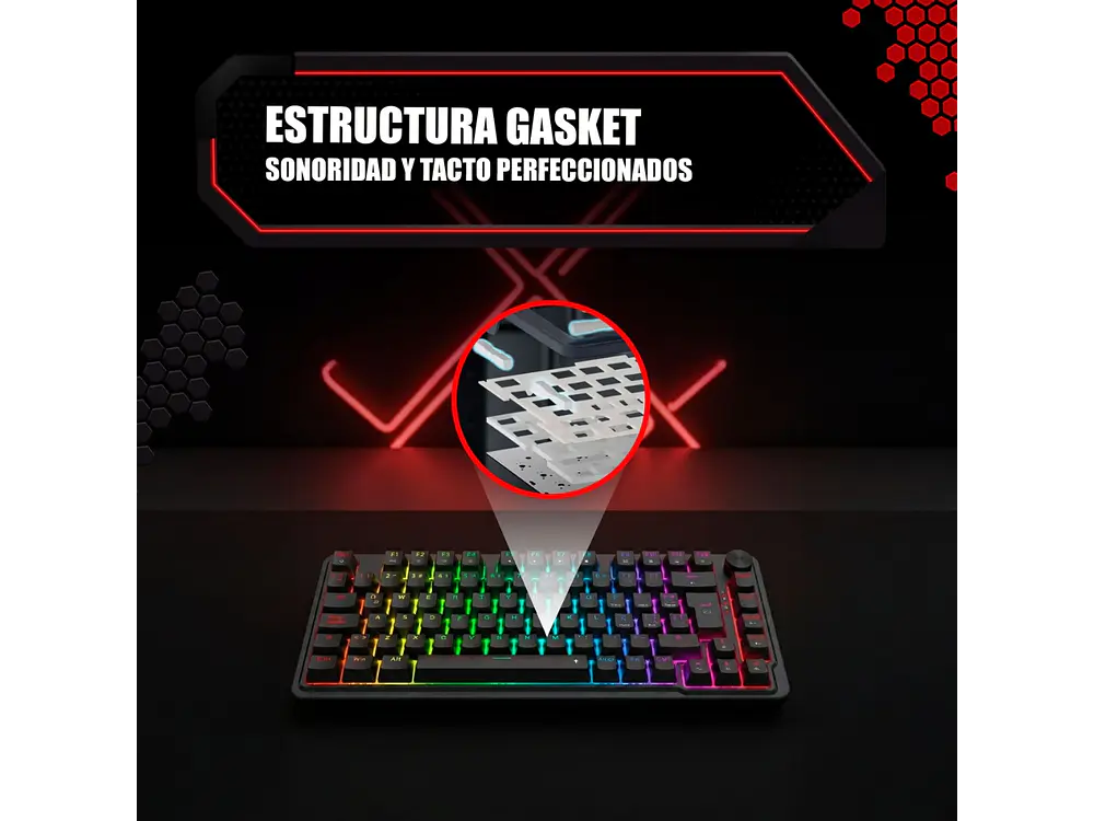 Teclado Ucal K673RGB-M SP Magnetic Wired 13
