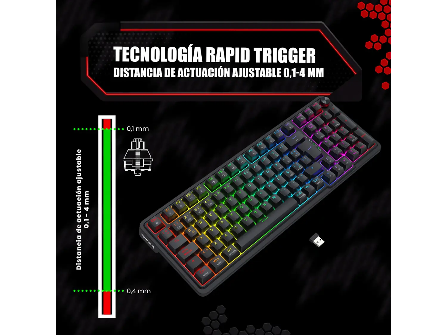 Teclado Redragon Eisa K686RGB-M SP Magnetic (Negro) 5