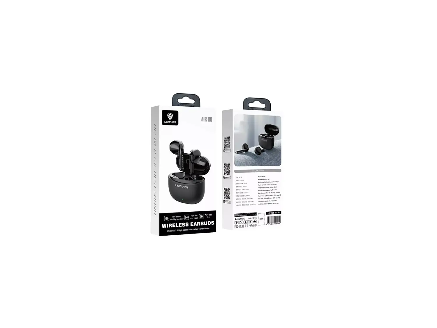 Auriculares in-ear inalámbricos Lenyes Bluetooth AIR99 Air 99, Color Negro 4