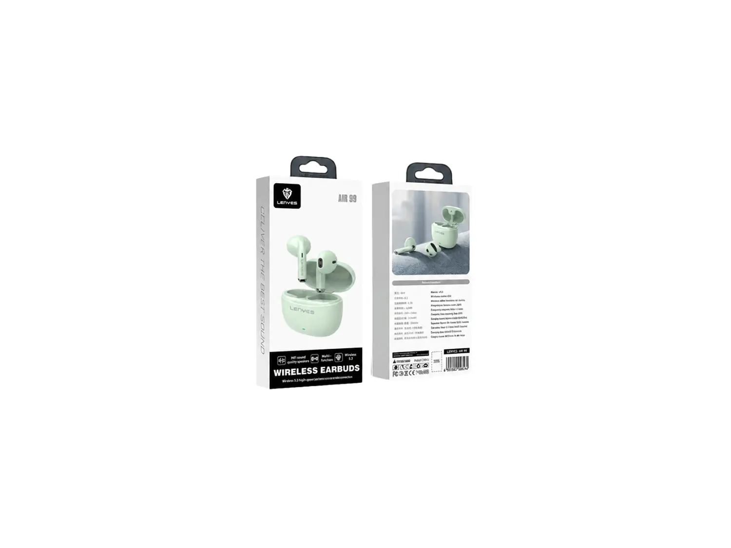 Auriculares in-ear inalámbricos Lenyes Bluetooth AIR99 Air 99, Color Verde 4