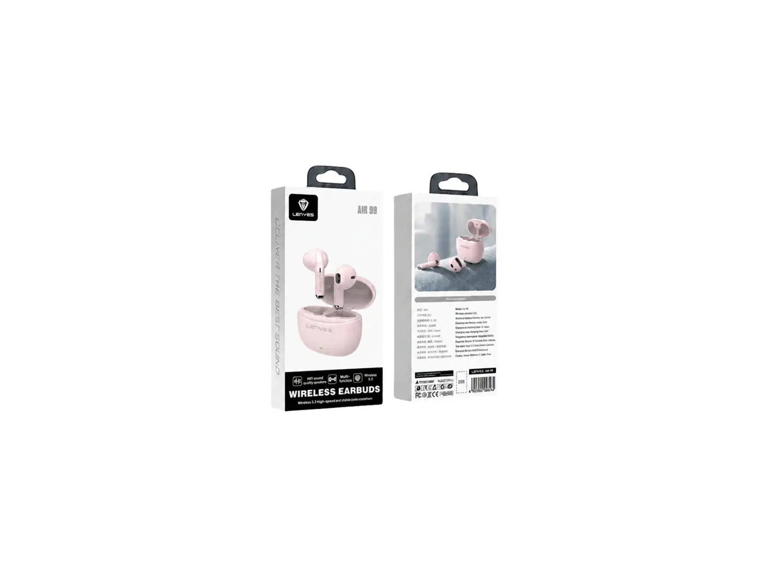 Auriculares in-ear inalámbricos Lenyes Bluetooth AIR99 Air 99, Color Rosa 4