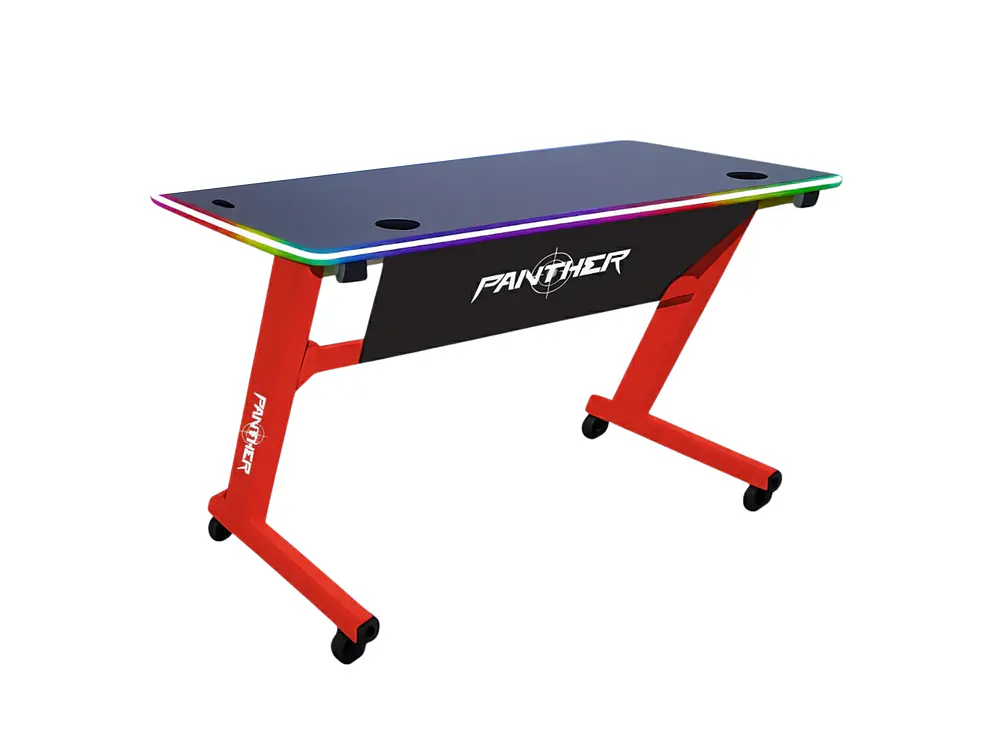 Escritorio Gamer RGB, 120Cm x 60Cm, Diseño: Rojo 2