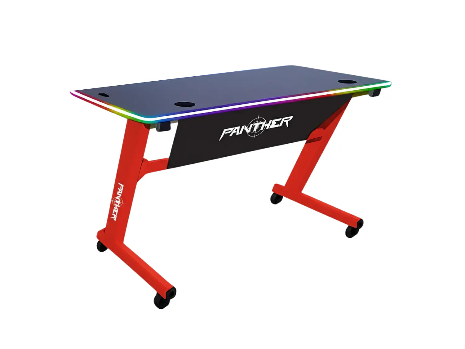 Escritorio Gamer RGB, 120Cm x 60Cm, Diseño: Rojo 2