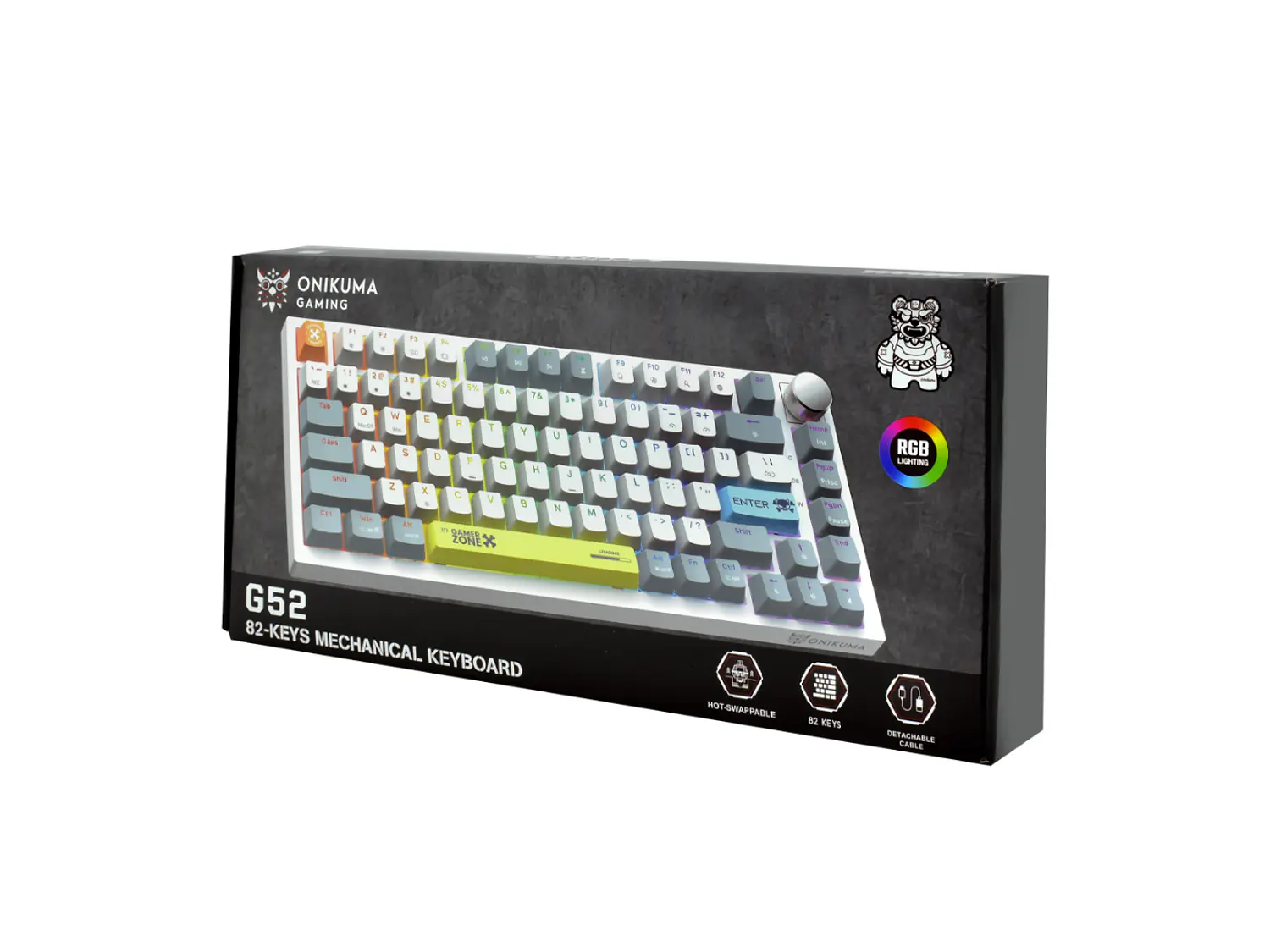 Teclado Gamer Mecánico Onikuma G52, Color Blanco 3