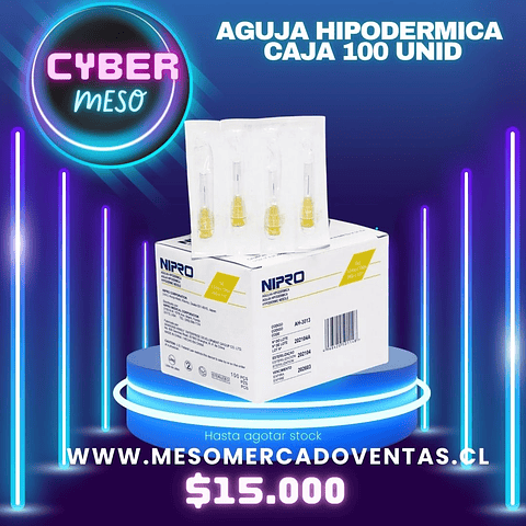 CAJA 100 AGUJA HIPDERMICA 30 G 1/2
