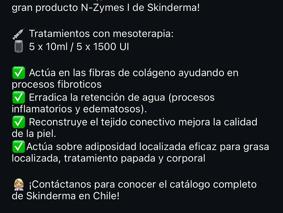 Caja de 5 viales de 10ml. N zymes 5 viales 10ml 1500 ui liofilizado  5