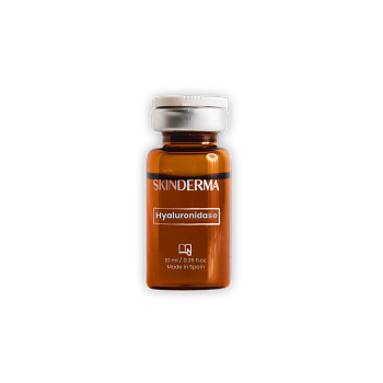 Caja de 5 viales de 10ml.  Hialuronidasa Liquída de 500 UI