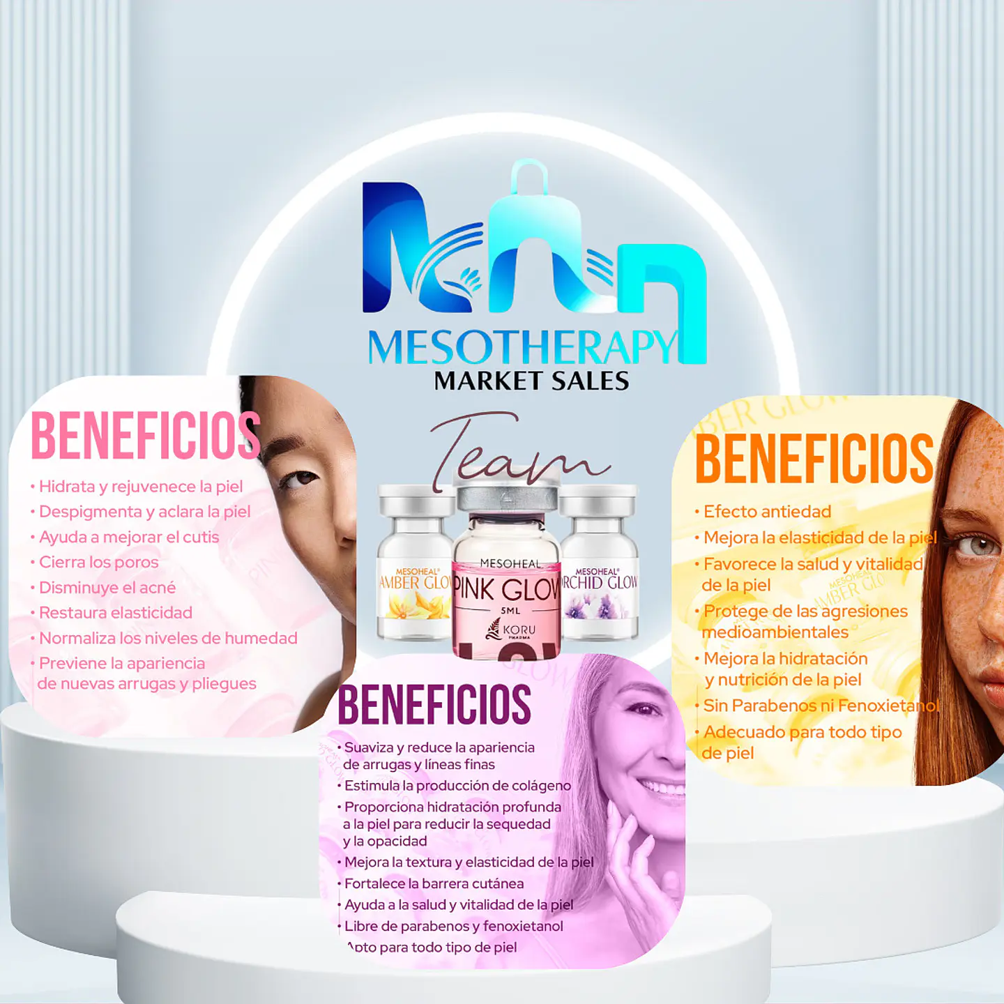 1 vial Exosomas AGELES LIOFILIZADO + 3 Team Glow  2