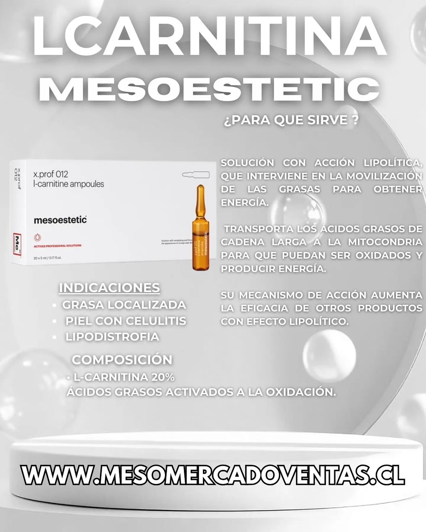 10  (AMPOLLAS 5 ML)  LCARNITINA  MESOESTETIC  2