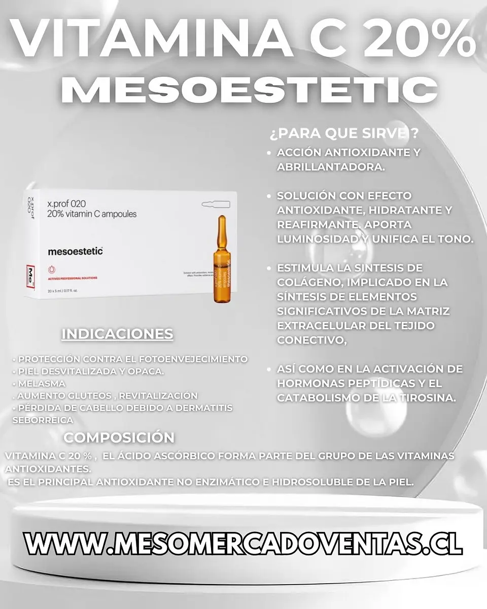 Vitamina C 10 Ampollas (5 ml c/u) Mesoestetic 2