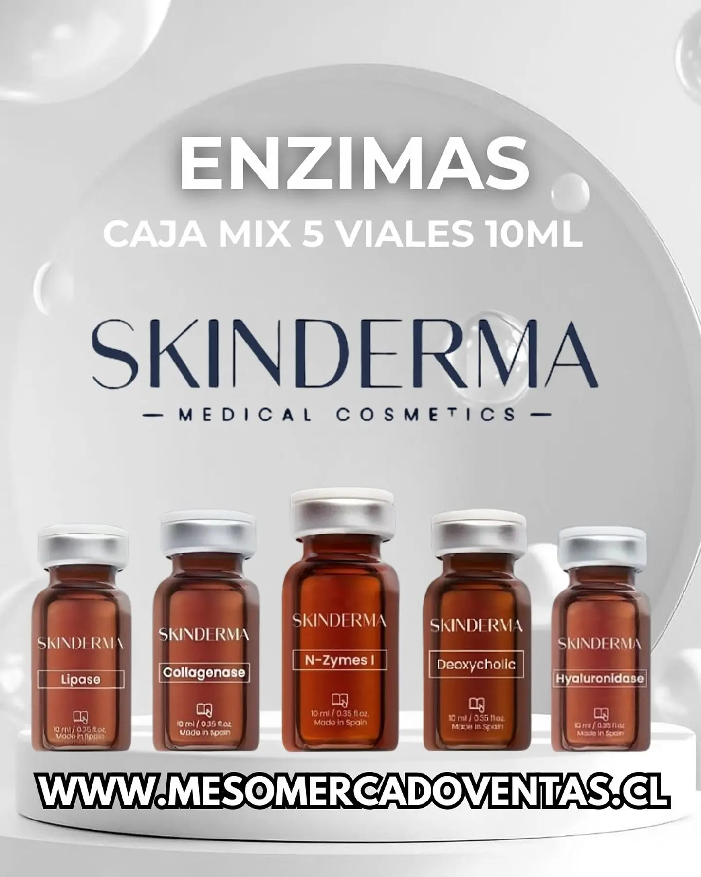 CAJA 5 VIALES MIX ENZIMAS SKINDERMA  10 ML  1