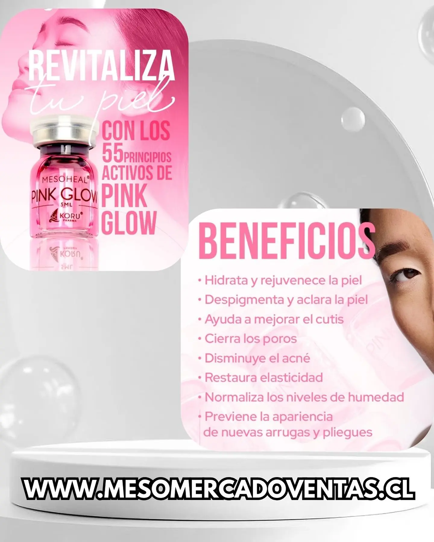 1 vial 5 ml Mesoheal Pink Glow 1