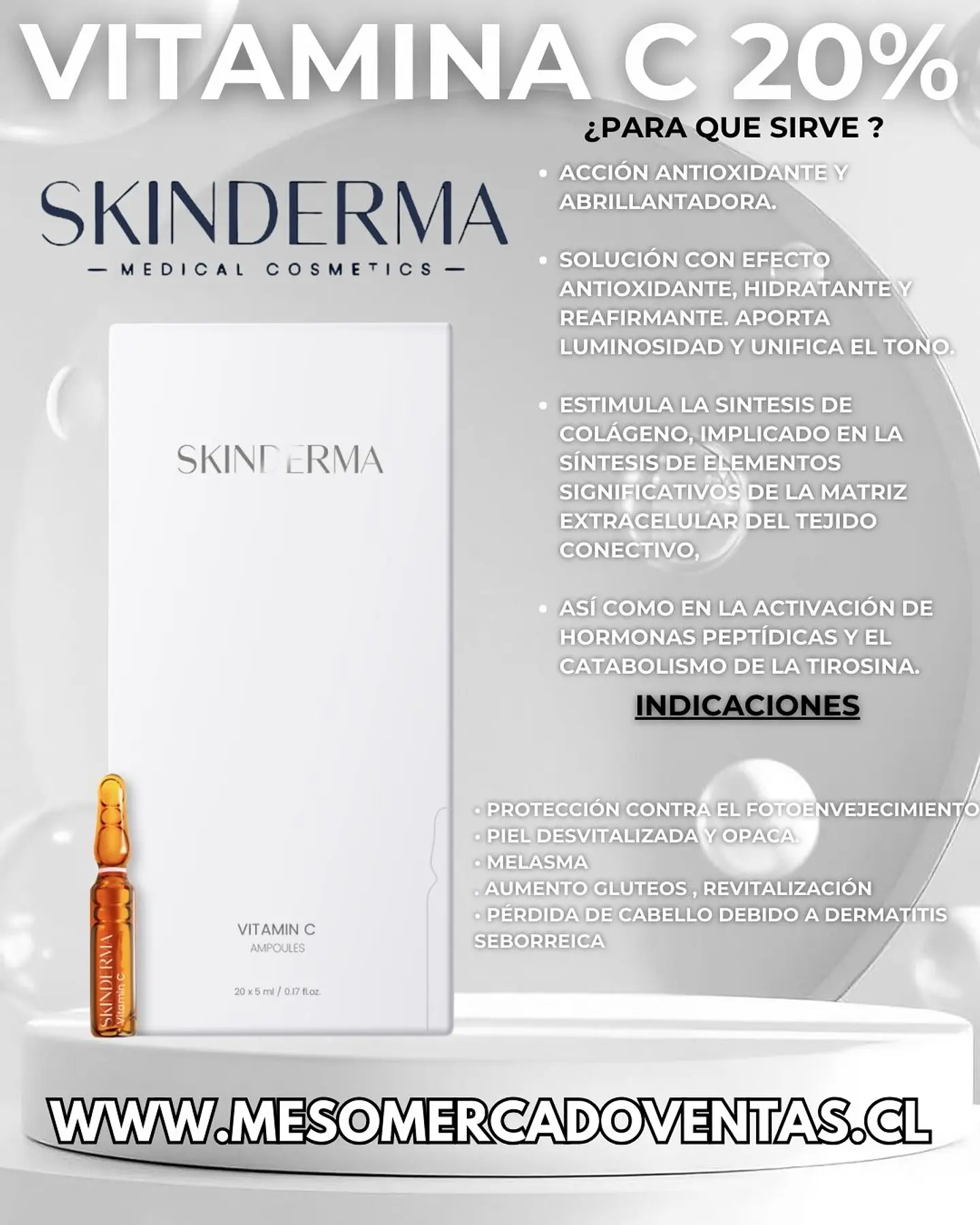 1 AMP 5 ML VITAMINA C 20 % SKINDERMA  6