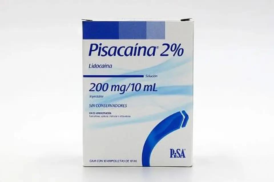 CAJA 10 VIALES  Lidocaina (Pisacaina) 2%  10 ml  1