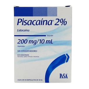 1 vial 10 ml  Lidocaina (Pisacaina) 2%  