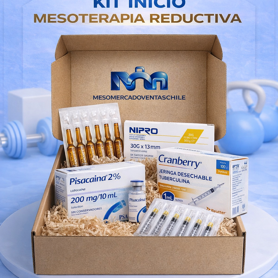 🔥 KIT INICIO MESOTERAPIA REDUCTIVA 10 AMP MESOSTABYL + JERINGAS 27 G 1/2  Y 1 VIAL LIDOCAINA 10 ML  1
