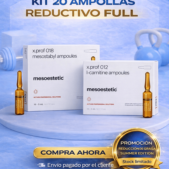 KIT REDUCTIVO FULL 20 AMP - 10 MESOSTABYL -10 LCARNITINA MESOESTETIC  1