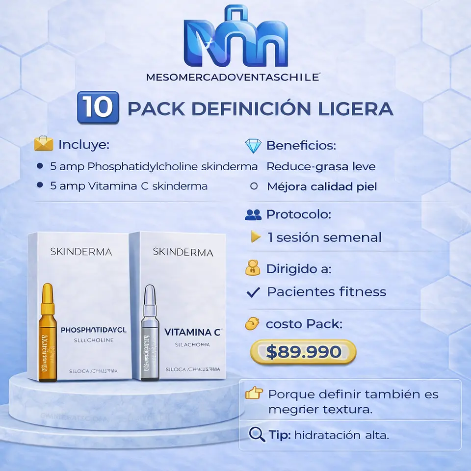 🔟 PACK DEFINICIÓN LIGERA  ( 5 amp Phosphatidylcholine skinderma • 5 amp Vitamina C skinderma ) 1