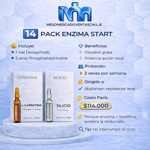 1️⃣4️⃣ PACK ENZIMA START ( 1 vial Deoxycholic 10 ml • 5 amp Phosphatidylcholine 5ml  )