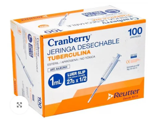 CAJA 100 JERINGAS DE INSULINA 27G 1/2 MESOTERAPIA 