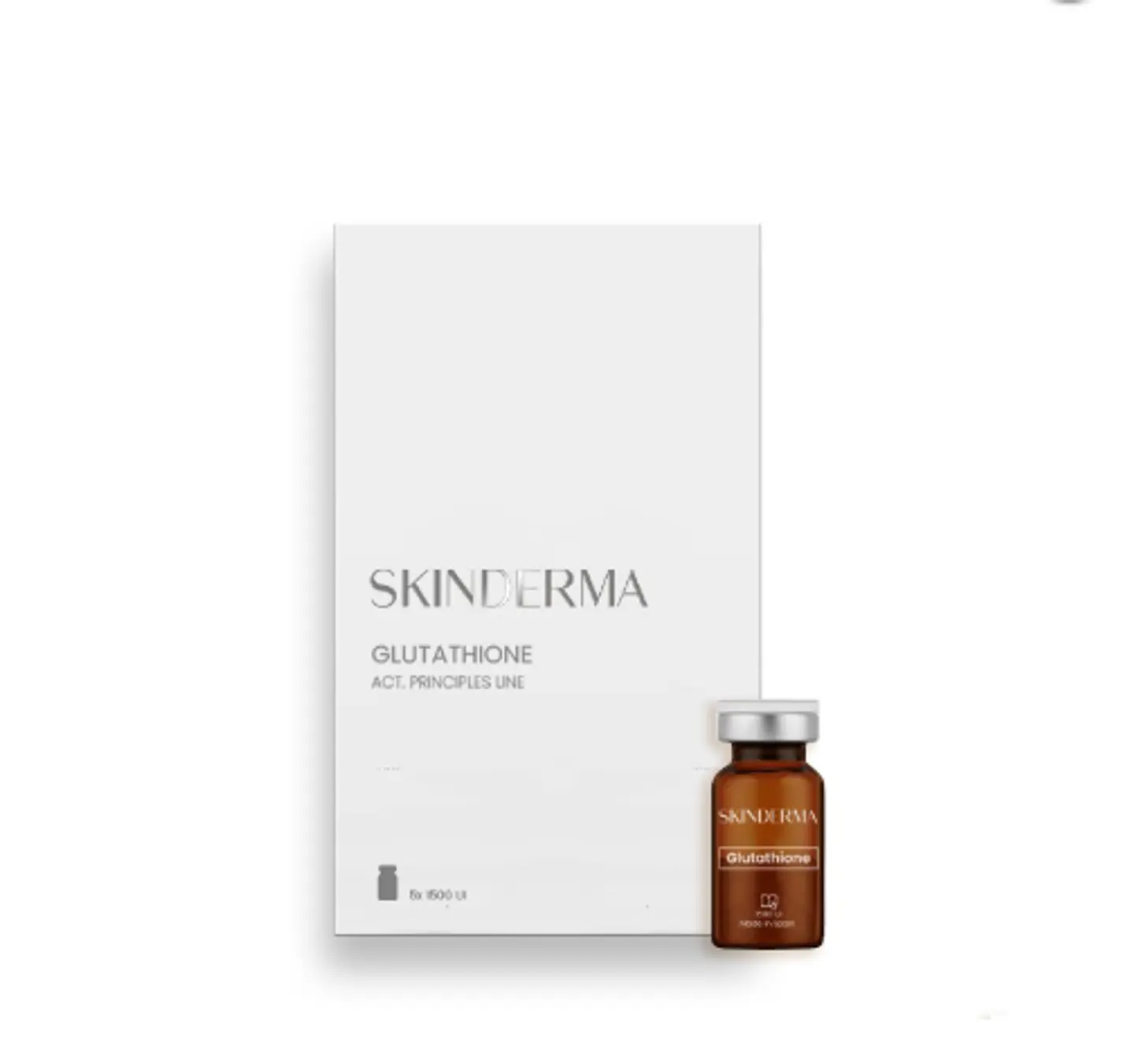 CAJA  5 viales 10 ml  Glutatión 1500 UI de SKINDERMA LIOFILIZADO  1