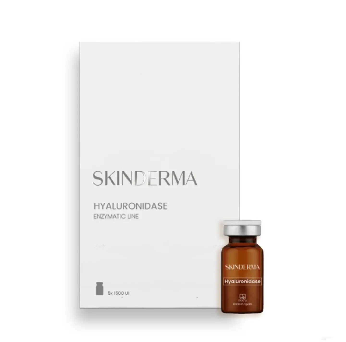 Caja de 5 viales de 10ml.  Hialuronidasa de 1500 UI Liofilizado 1
