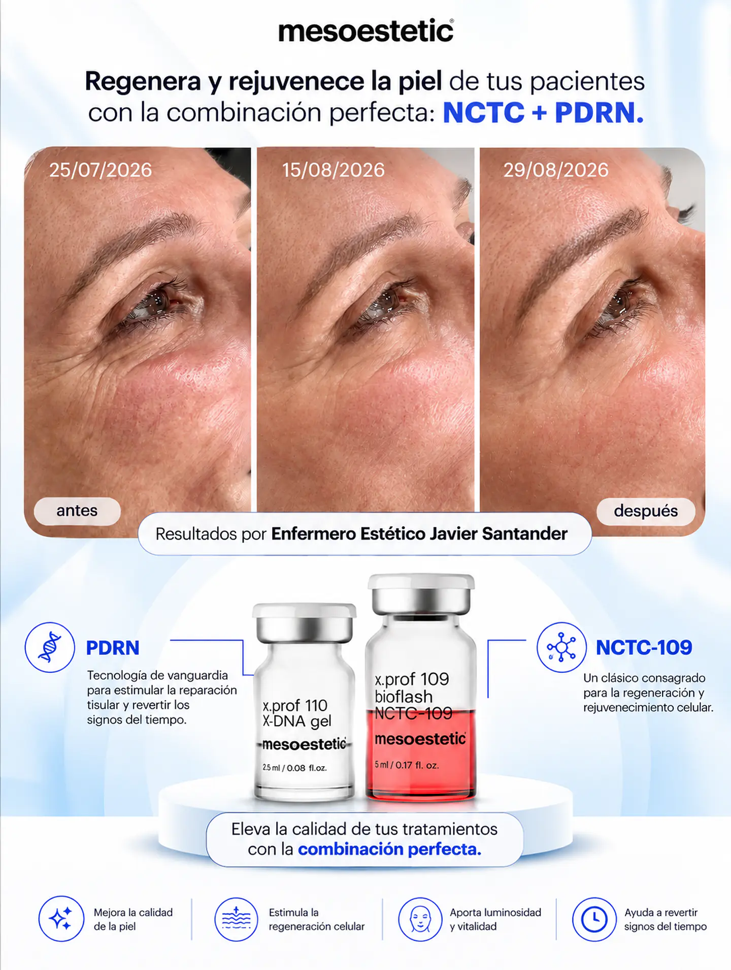 CAJA 5 vial 5ML  BIOFLASH NCTC + CAJA 5 vial 2,5ML  X-DNA: BIOREVITALIZACIÓN EN DOBLE ACCIÓN 8