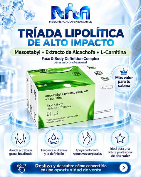 TRÍADA MAESTRA REDUCTORA 3 activos ( 30 ampollas ) mesostabyl ,alcachofa,lcarnitina