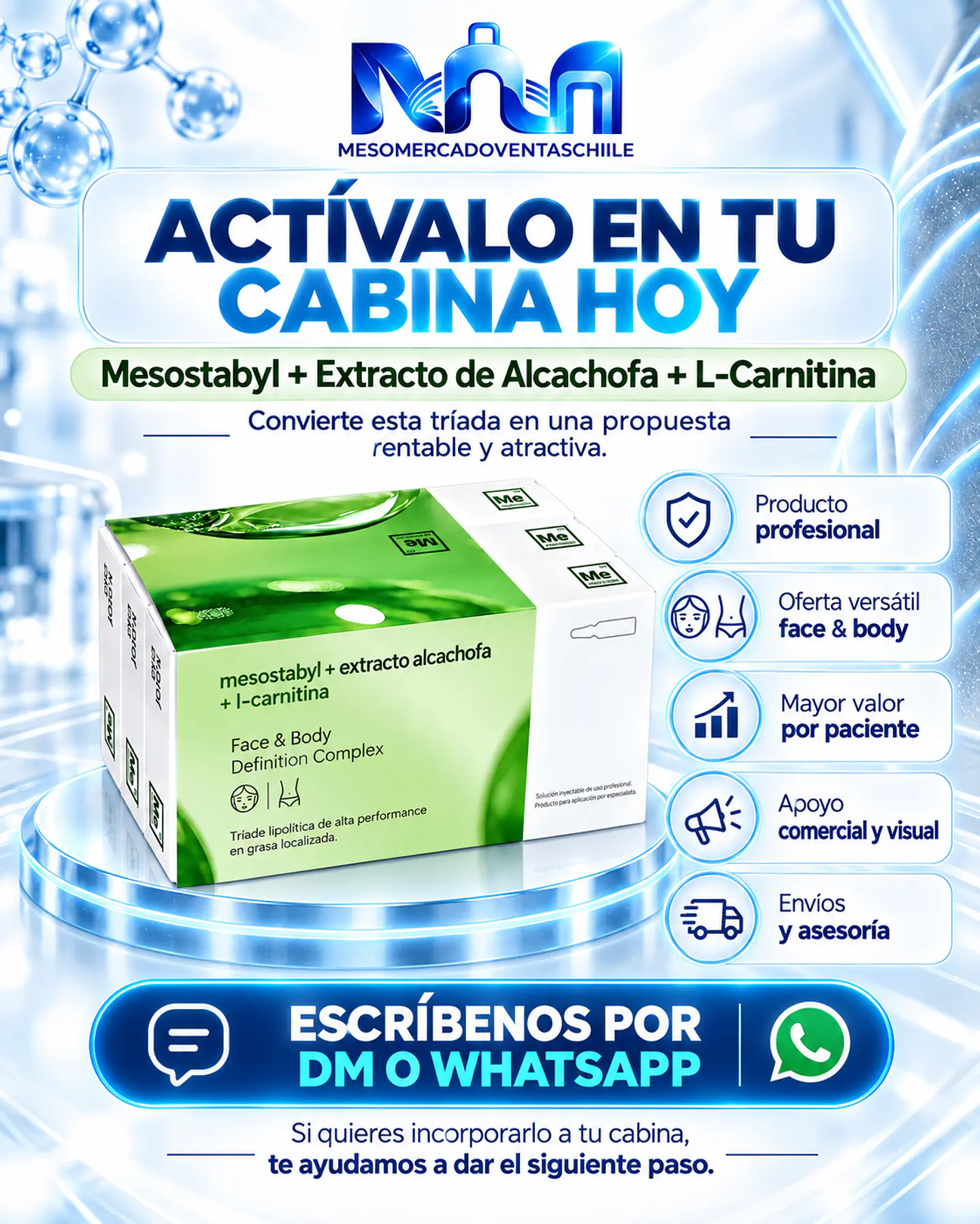 TRÍADA MAESTRA REDUCTORA 3 activos ( 30 ampollas ) mesostabyl ,alcachofa,lcarnitina 7