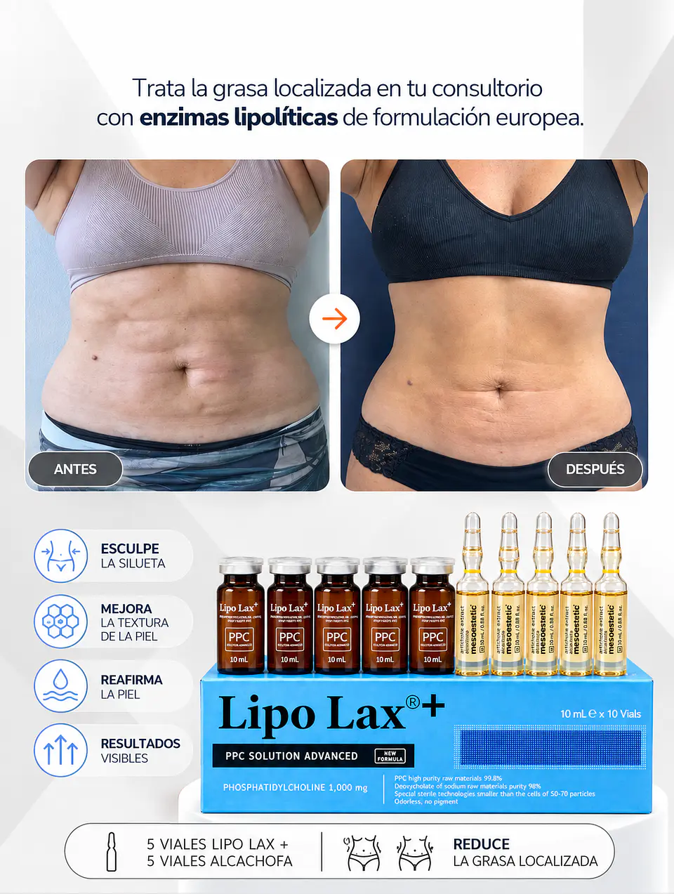 PACK 5 LIPO LAX + y 5 AMP ALCACHOFA MESOESTETIC 3