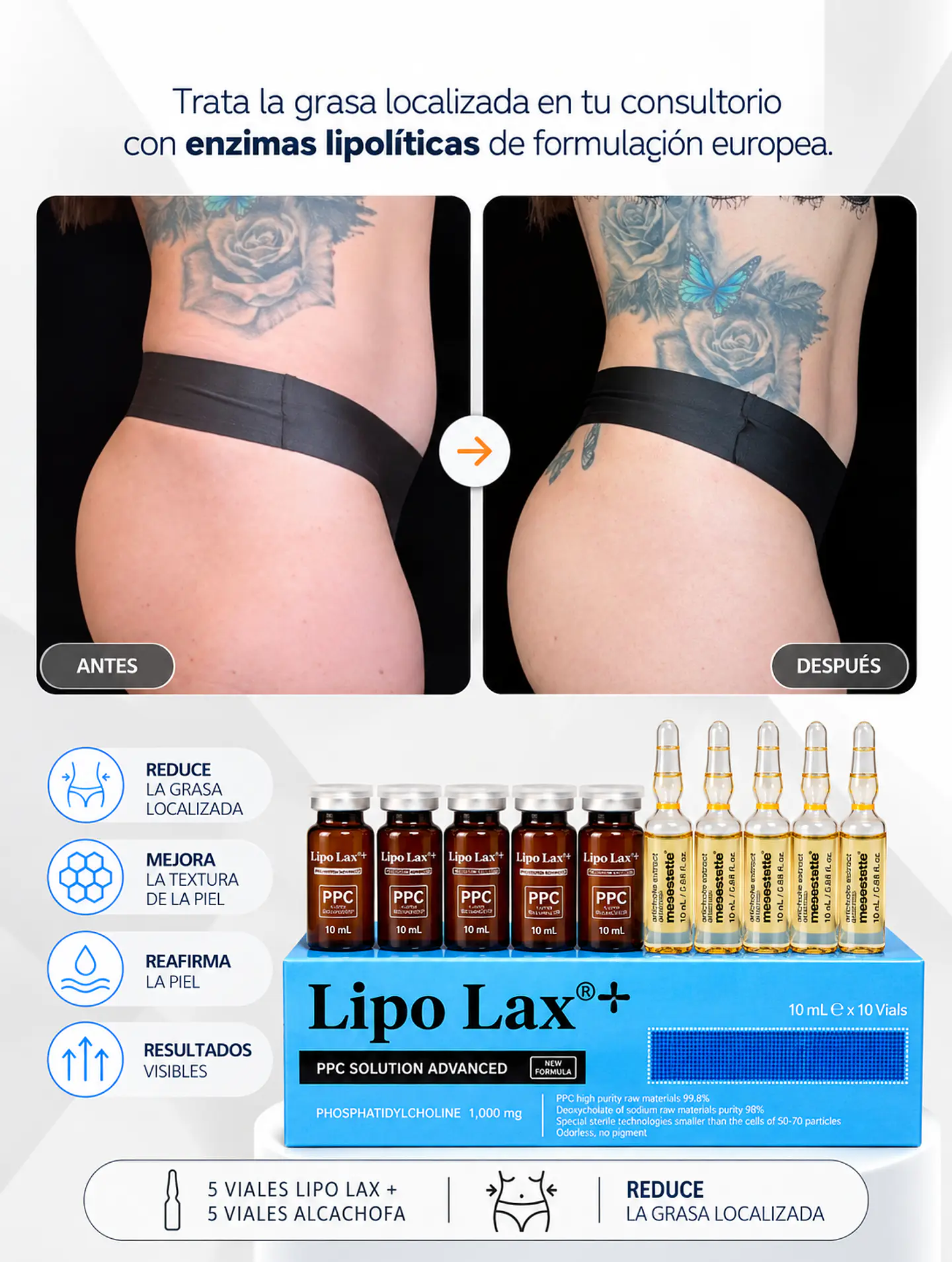 PACK 5 LIPO LAX + y 5 AMP ALCACHOFA MESOESTETIC 2