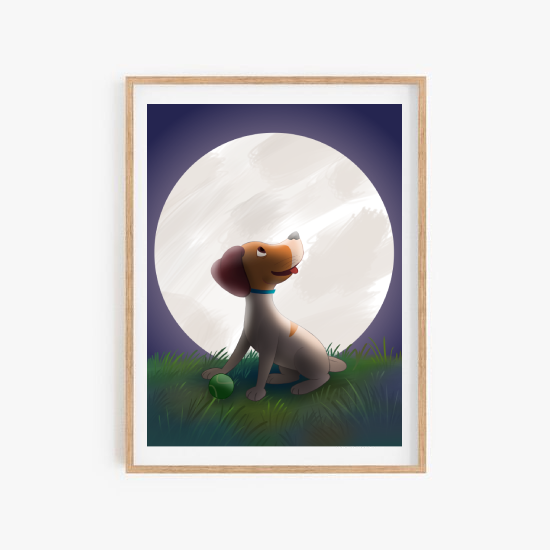 cuadro personalizado de mascota noche (incluye marco 30X40)