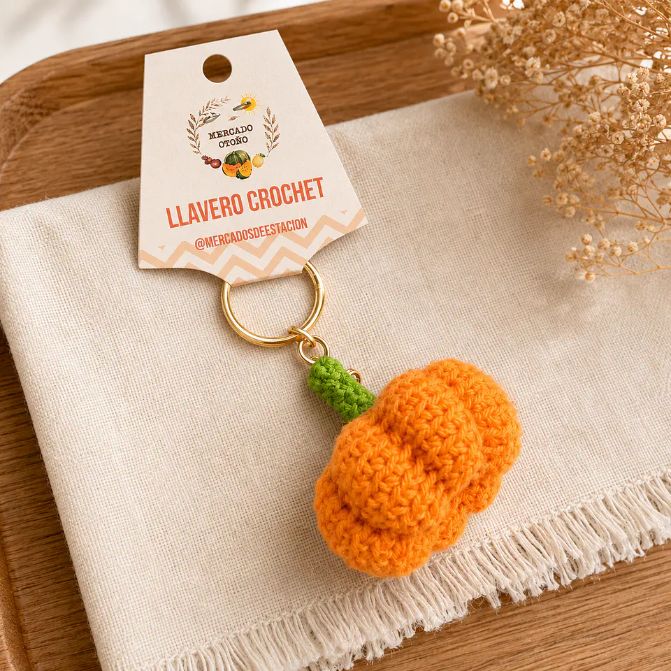Llavero Crochet Zapallo 1