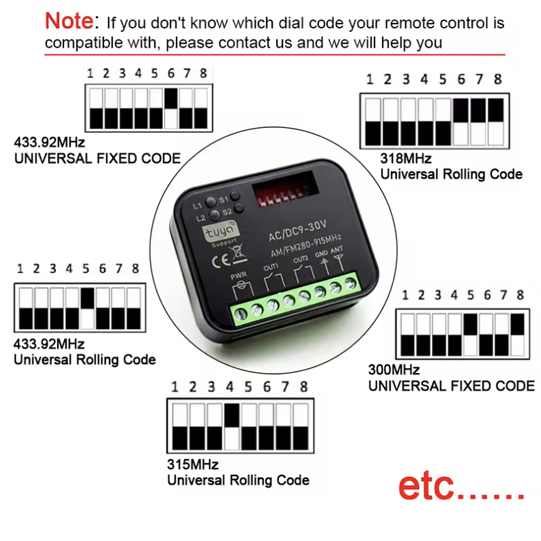 Controlador Inteligente WiFi para Portón 2 Canales Tuya – 10A | Gate Smart Switch 2P 3
