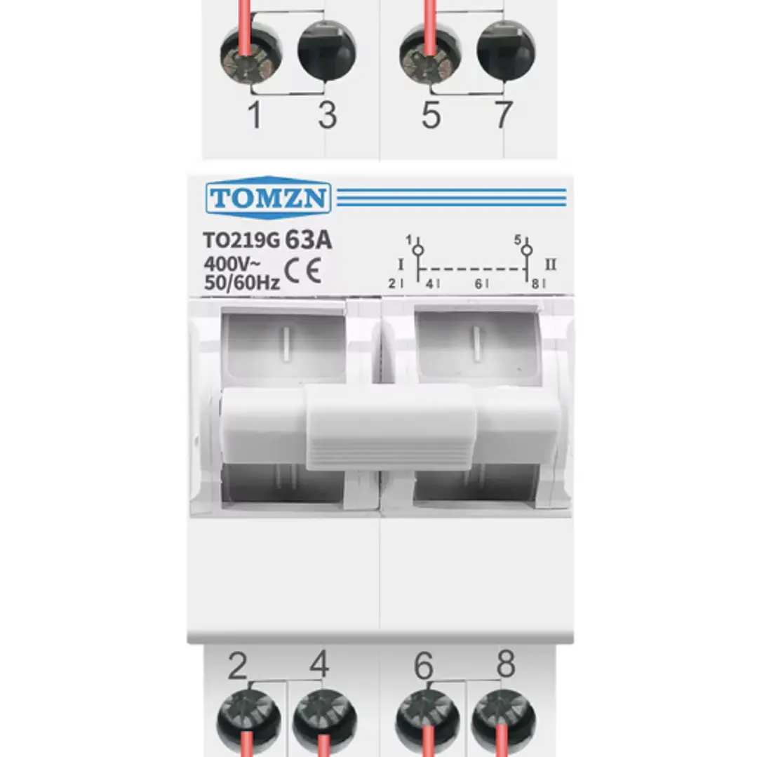 Interruptor Transferencia de Carga TOMZN 2P 63A – Conmutador Manual de Transferencia 1-0-2 2