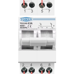 Interruptor Transferencia de Carga TOMZN 2P 63A – Conmutador Manual de Transferencia 1-0-2