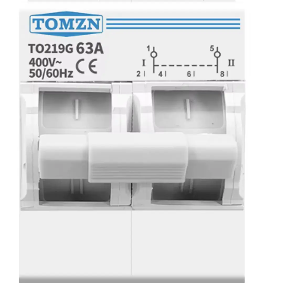 Interruptor Transferencia de Carga TOMZN 2P 63A – Conmutador Manual de Transferencia 1-0-2 1