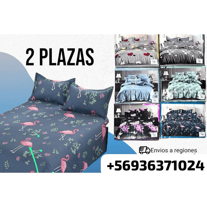 Sabanas 2 plazas con diseño 