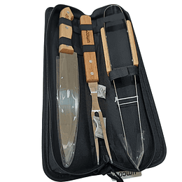 Set parrillero cuchillo+pinzas+tenedor