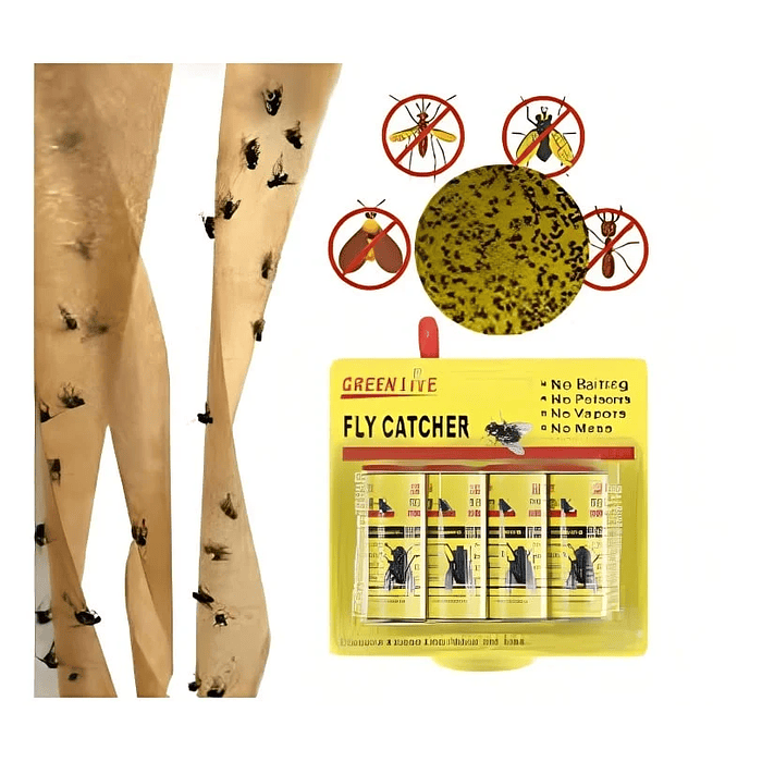 Paquete Rollo adhesivo atrapa mosca e insectos  1