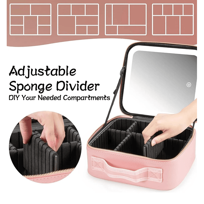 Cosmetiquera con espejo led 2