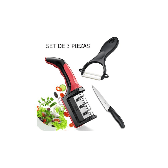 Set cuchillo+afilador+pelador 2
