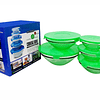 PACK 5 BOWLS DE VIDRIO CON TAPA 1