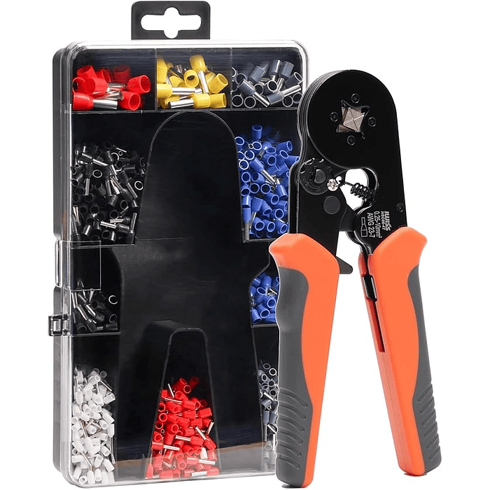 ALICATE CRIMPEADOR PRENSA TRINQUETE + 1200 TERMINALES 1