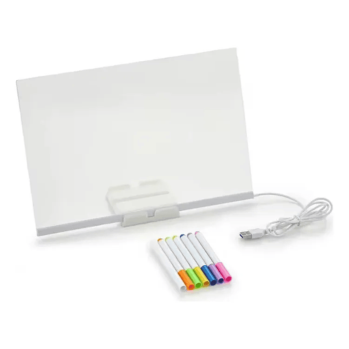 PIZARRA TABLERO ACRILICO LUZ LED 20CM X 20CM 2