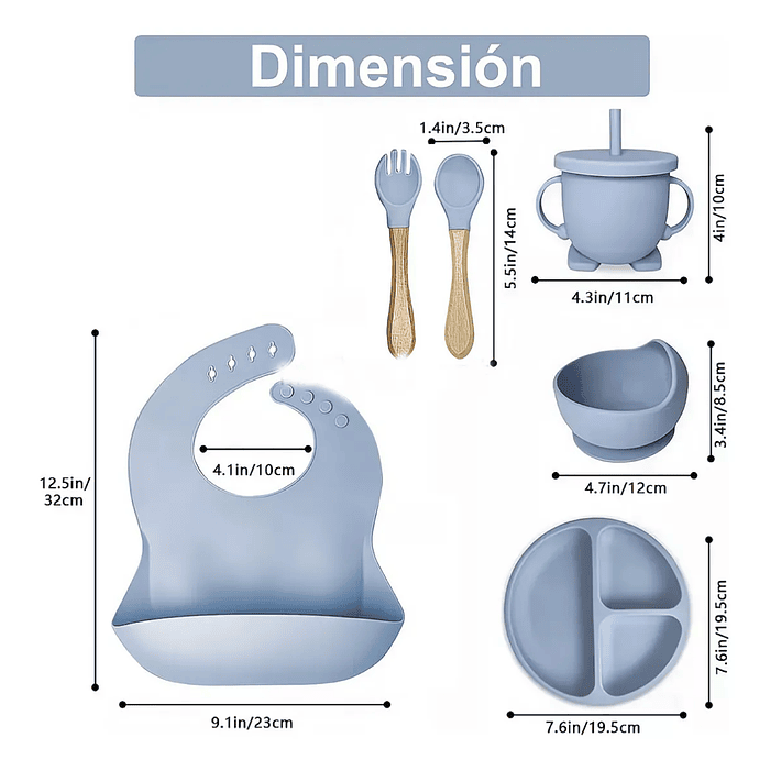 JUEGO DE CUBIRTO DE SILICONA PARA BEBE 1