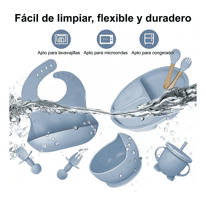 JUEGO DE CUBIRTO DE SILICONA PARA BEBE 3